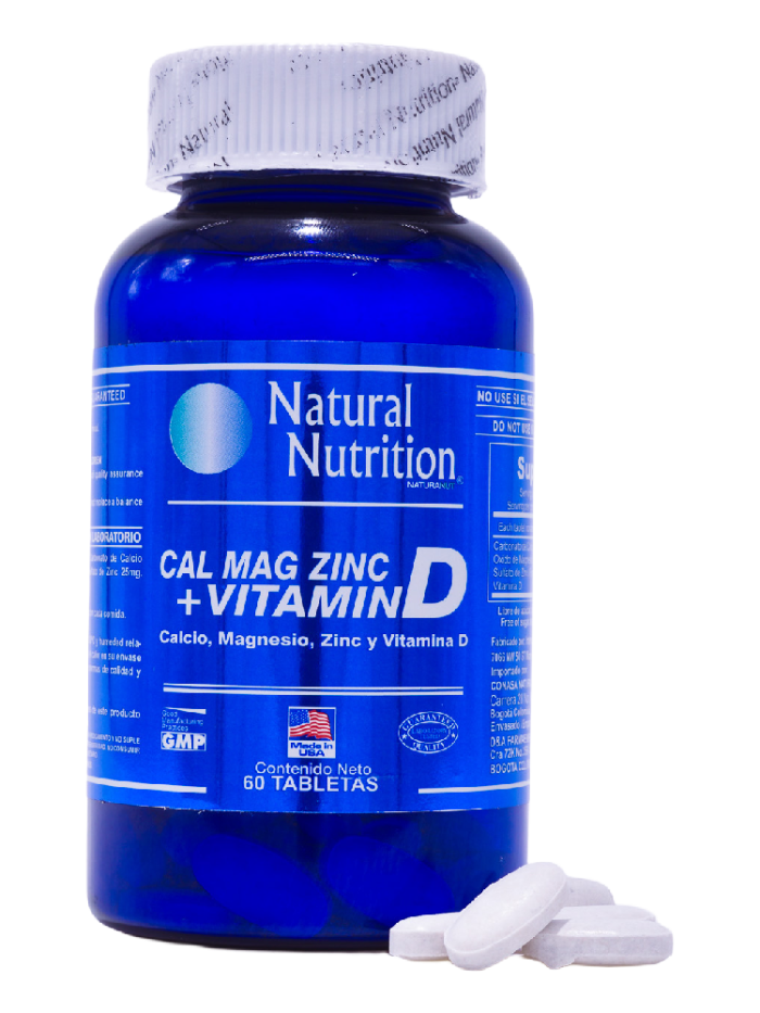 Calcio Magnesio y Zinc + Vitamina D - x60