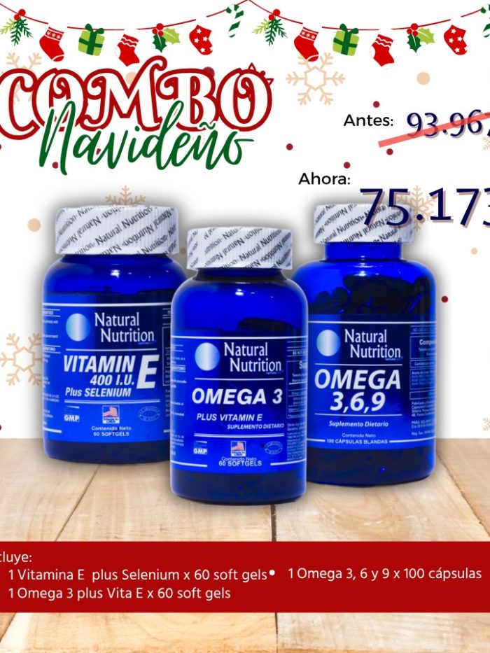 Combo 8 Natural Nutrition antioxidantes y omega